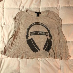 Flowy crop top 🎶🎧🎵 Forever 21 (beige)